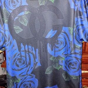 Blue and Blacka Rose  Men's Shirt
